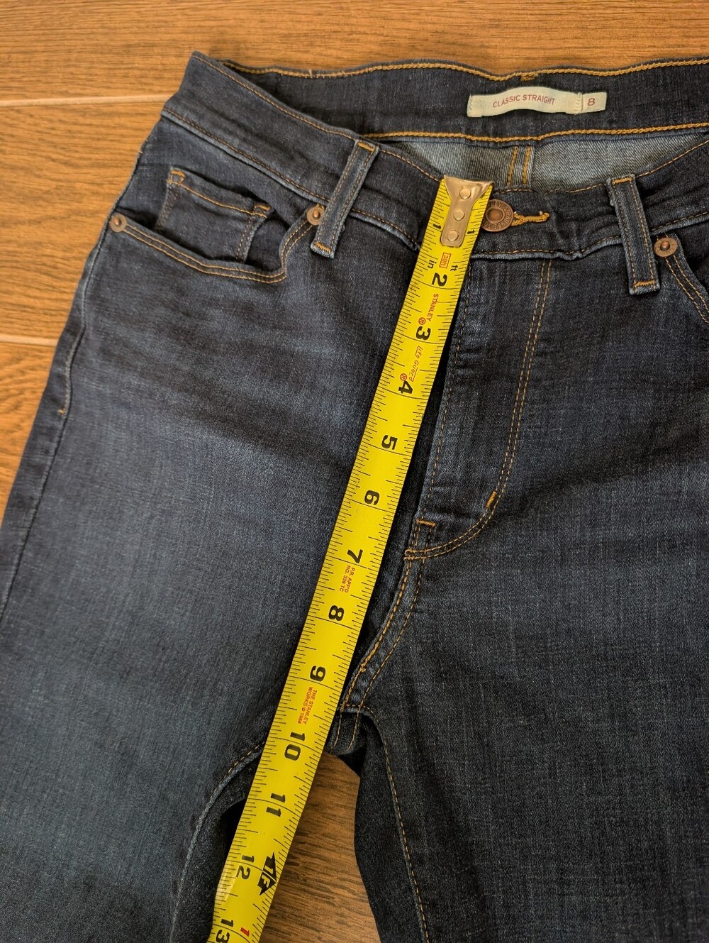 Levi's Womens Dark Blue Classic Straight Leg Jeans Size 8 - Picture 3 of 8